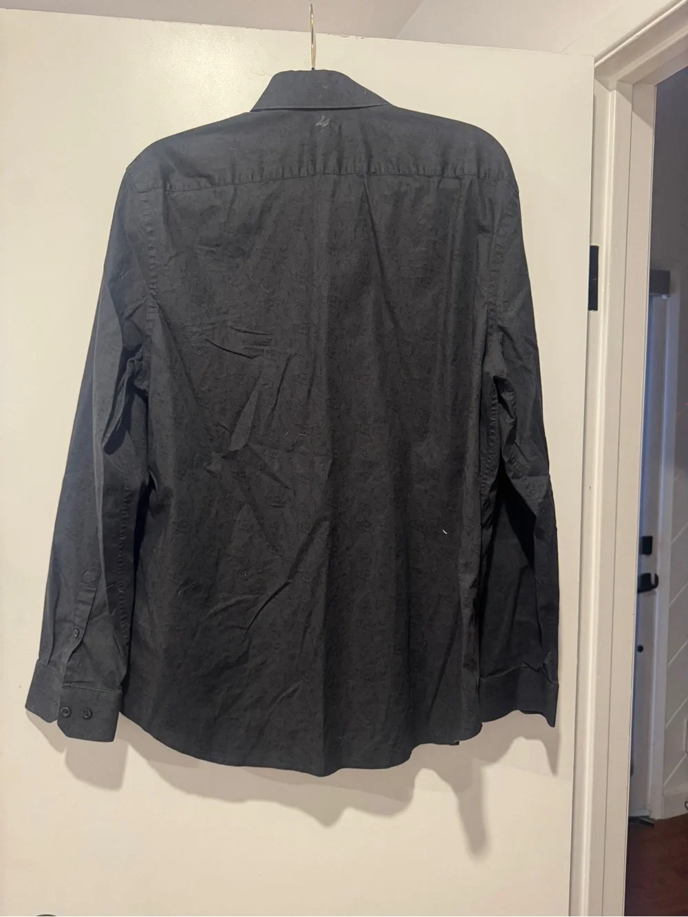 Express Slim MX Black Paisley Jacquard Dress Shirt | Slim Fit | Size Large